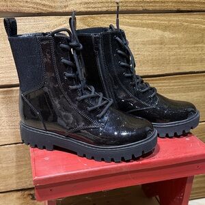 Black Lace-Up Ankle Boots